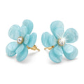Magnolia Studs, white flower stud earrings, second angled view | THE ARCIVE