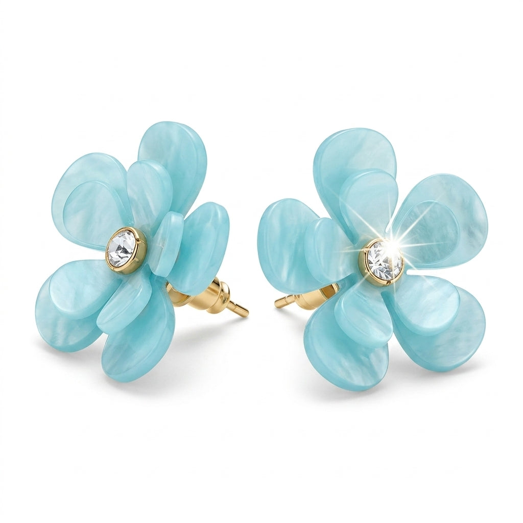 Magnolia Studs - flower stud earrings detail | THE ARCIVE