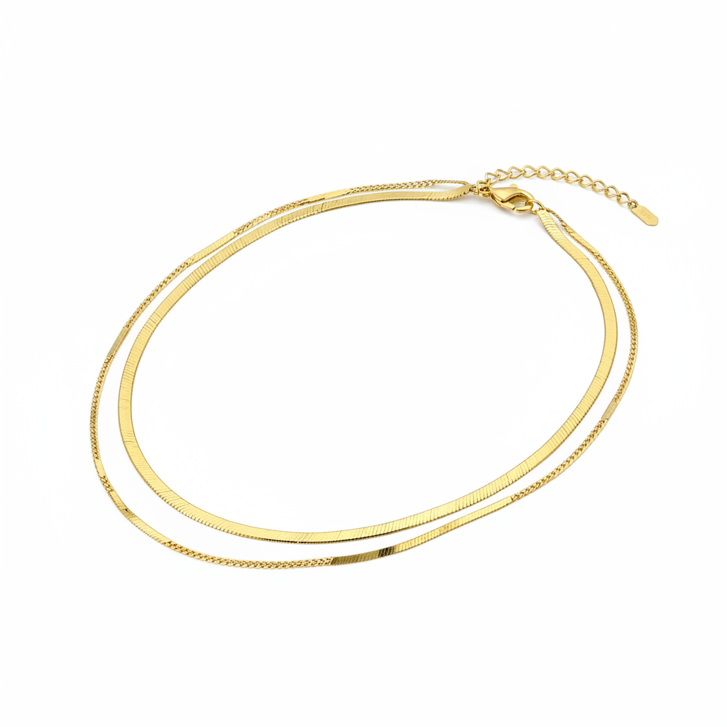 Maille Necklace — stainless steel chain necklace angle | THE ARCIVE