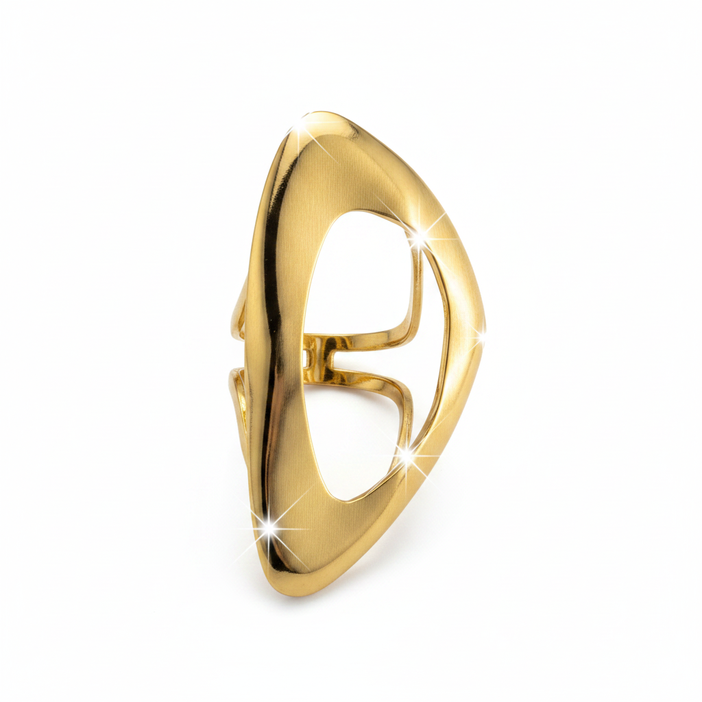 Poinçon Ring — refined gold ring angle view | THE ARCIVE