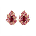 The Blaze Studs, ruby red crystal statement studs, product view | THE ARCIVE