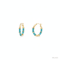 The Capri Hoops, turquoise enamel bamboo hoop earrings, product view | THE ARCIVE