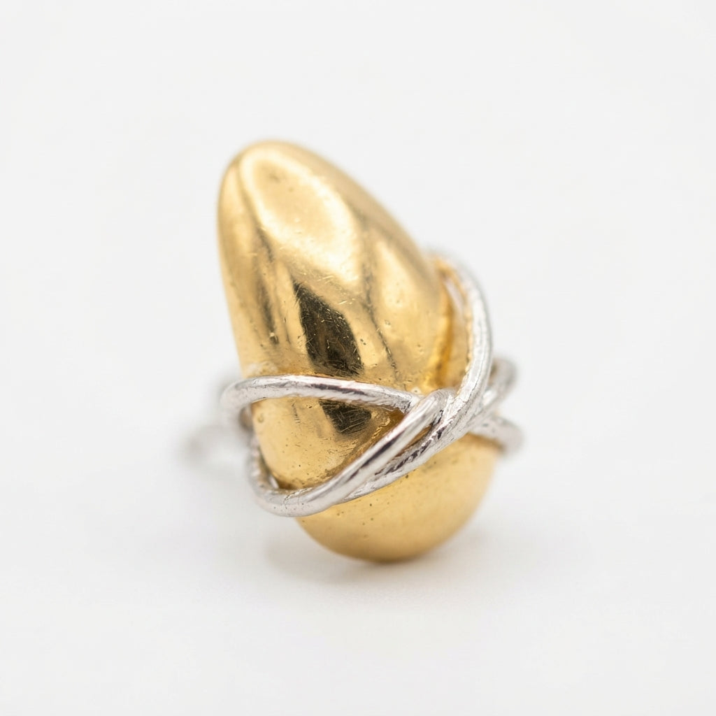 The Entwine Studs, two-tone wrapped dome earrings, close-up detail | THE ARCIVE