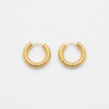 The Gilt Huggies, chunky gold huggie hoop earrings, product view | THE ARCIVE