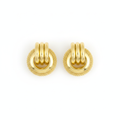 The Heirloom Studs, gold knocker round stud earrings, flat lay view | THE ARCIVE