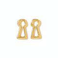 The Keyhole Studs, sculptural gold keyhole earrings, product view | THE ARCIVE