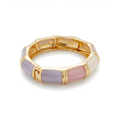 The Macaron Bangle, pastel segmented gold-tone hinged bangle, product view | THE ARCIVE