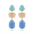 The Riviera Drops, aqua and blue stone drop earrings, product view | THE ARCIVE