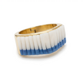 The Santorini Bangle, ivory and blue ridged hinged bangle, product view | THE ARCIVE