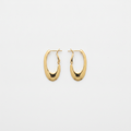 The Teardrop Hoops, gold-tone oval hoop earrings, product view | THE ARCIVE