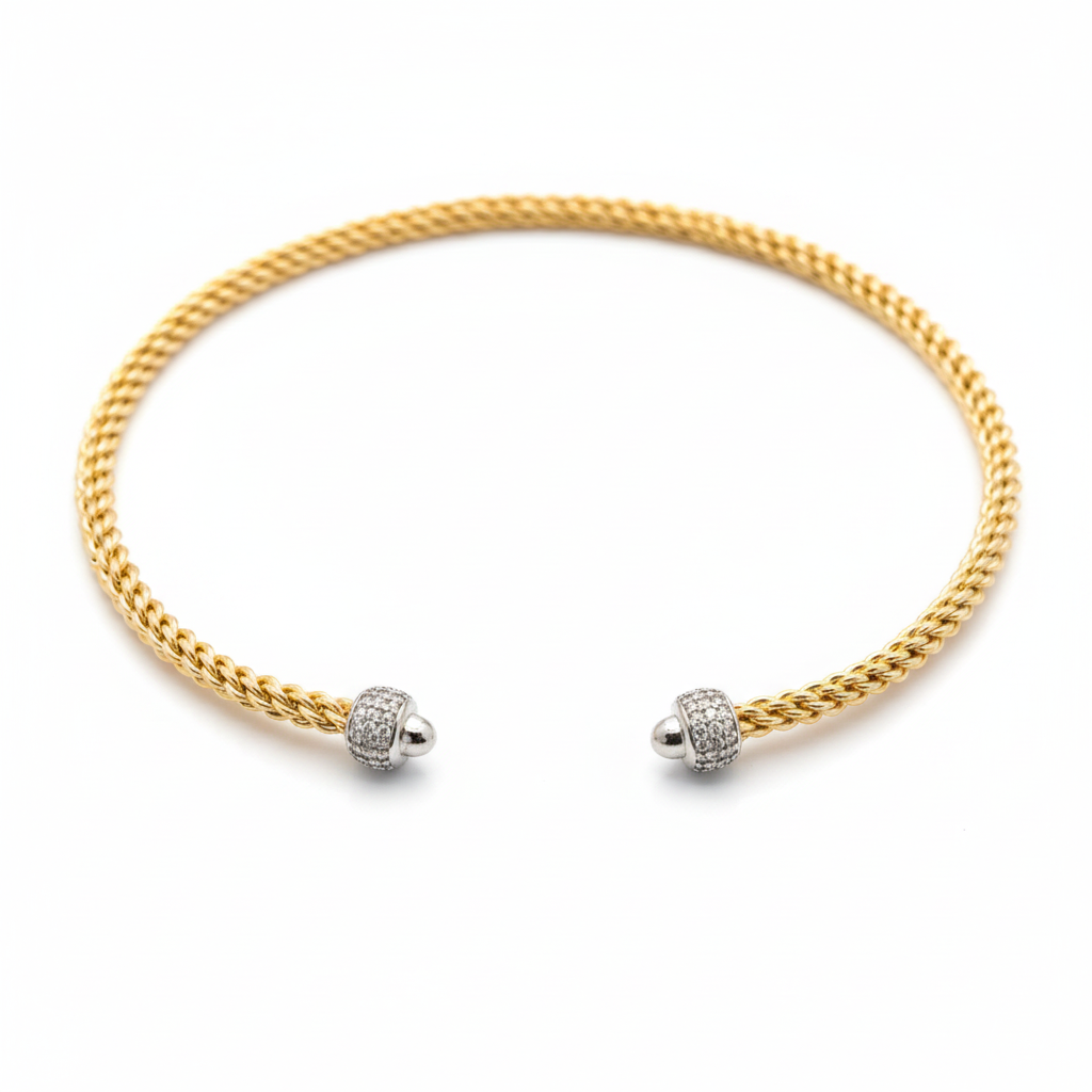 The Twist Collar, two-tone twisted collar necklace, close-up detail | THE ARCIVE
