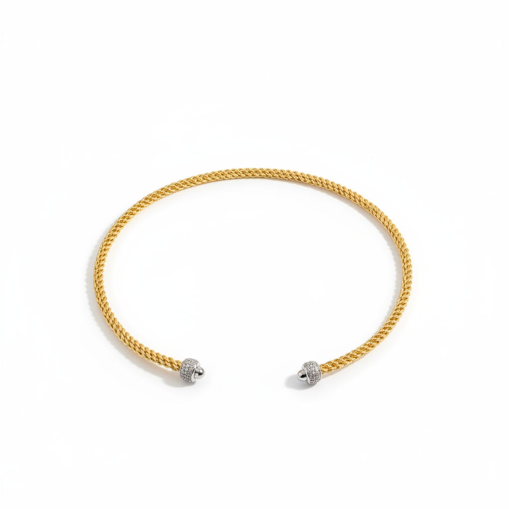 The Twist Collar, two-tone twisted collar necklace, product view | THE ARCIVE