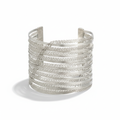 The Waterfall Cuff, wide silver wire cuff, product view | THE ARCIVE