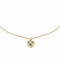 Trésor Pendant - heart pendant necklace with blue and green crystals front view | THE ARCIVE