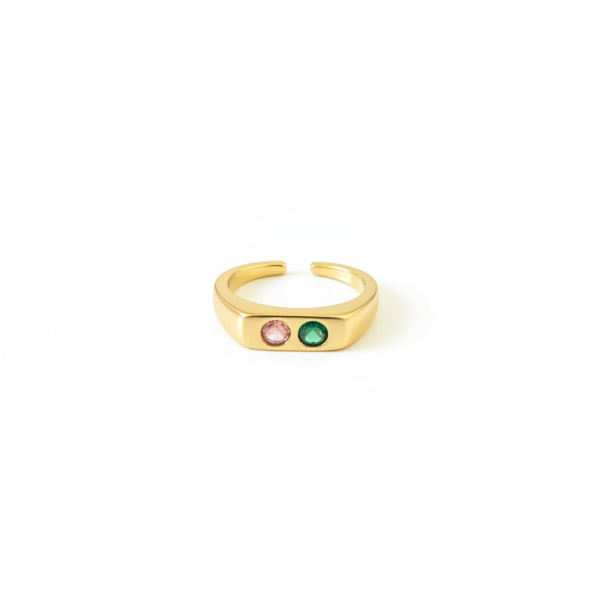 Duo Gem Ring — colourful adjustable gemstone ring | THE ARCIVE