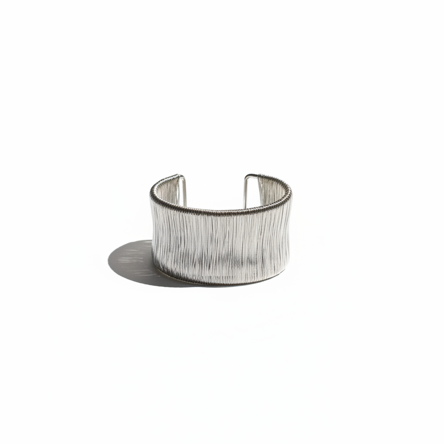 Silver Wire Mesh Stretch Bangle — flexible stainless steel mesh bangle | THE ARCIVE