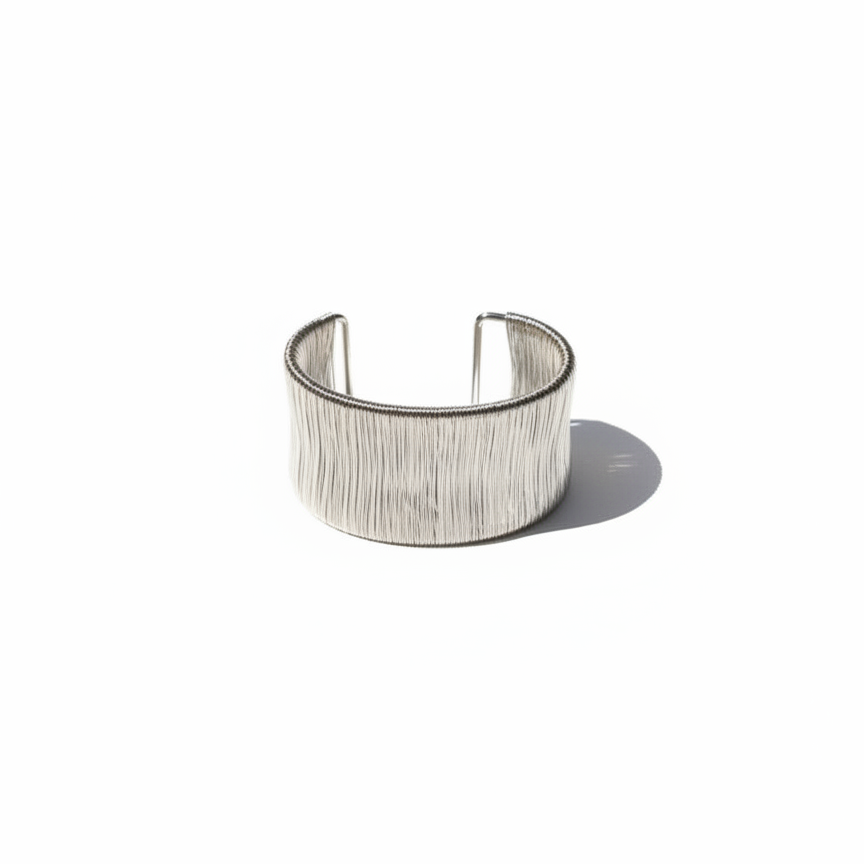 Silver Wire Mesh Stretch Bangle — stainless steel mesh bangle | THE ARCIVE