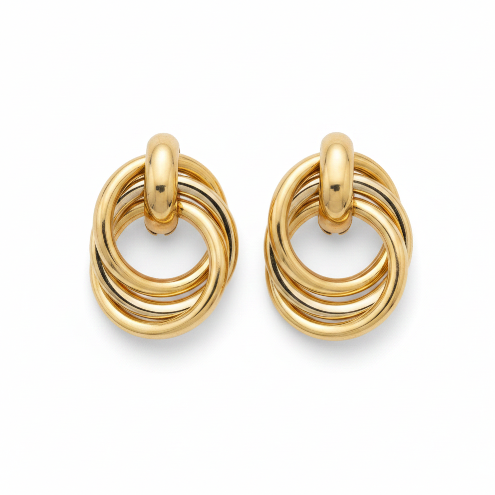 Cœur Drops — gold heart drop earrings angle | THE ARCIVE
