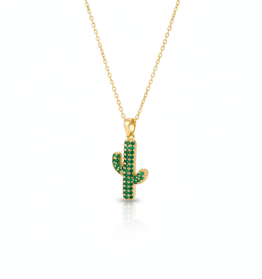 Cactus Pendant Necklace — green zircon cactus pendant | THE ARCIVE
