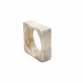 Crème Wide Square Bangle — wide neutral cream resin cuff | THE ARCIVE