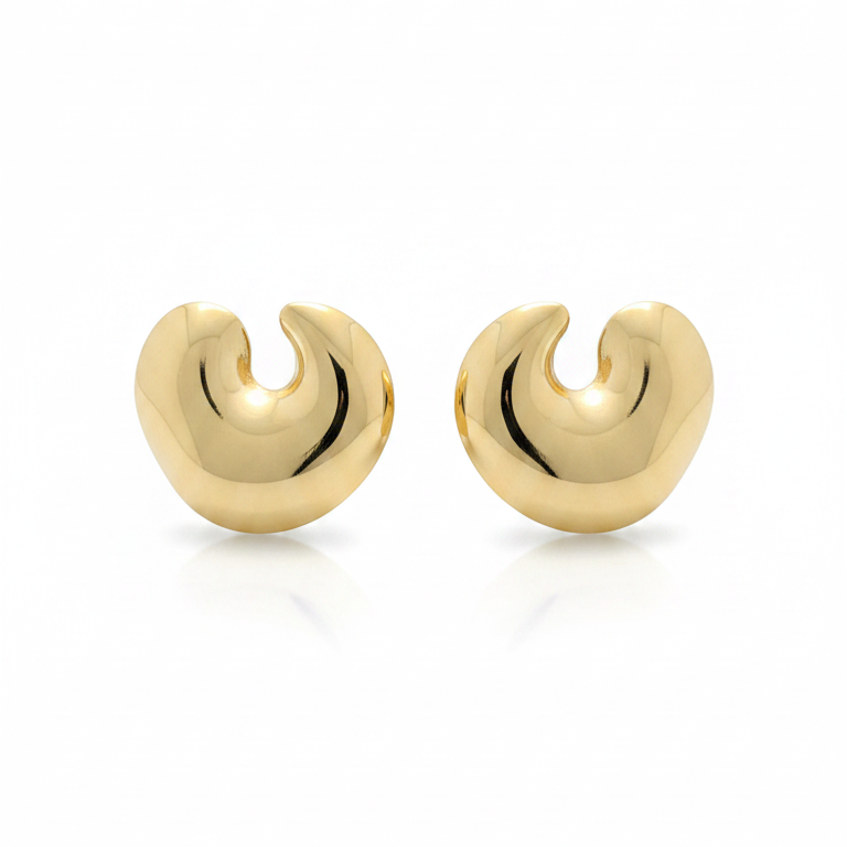 Lune Hoops — moon hoop earrings side view | THE ARCIVE