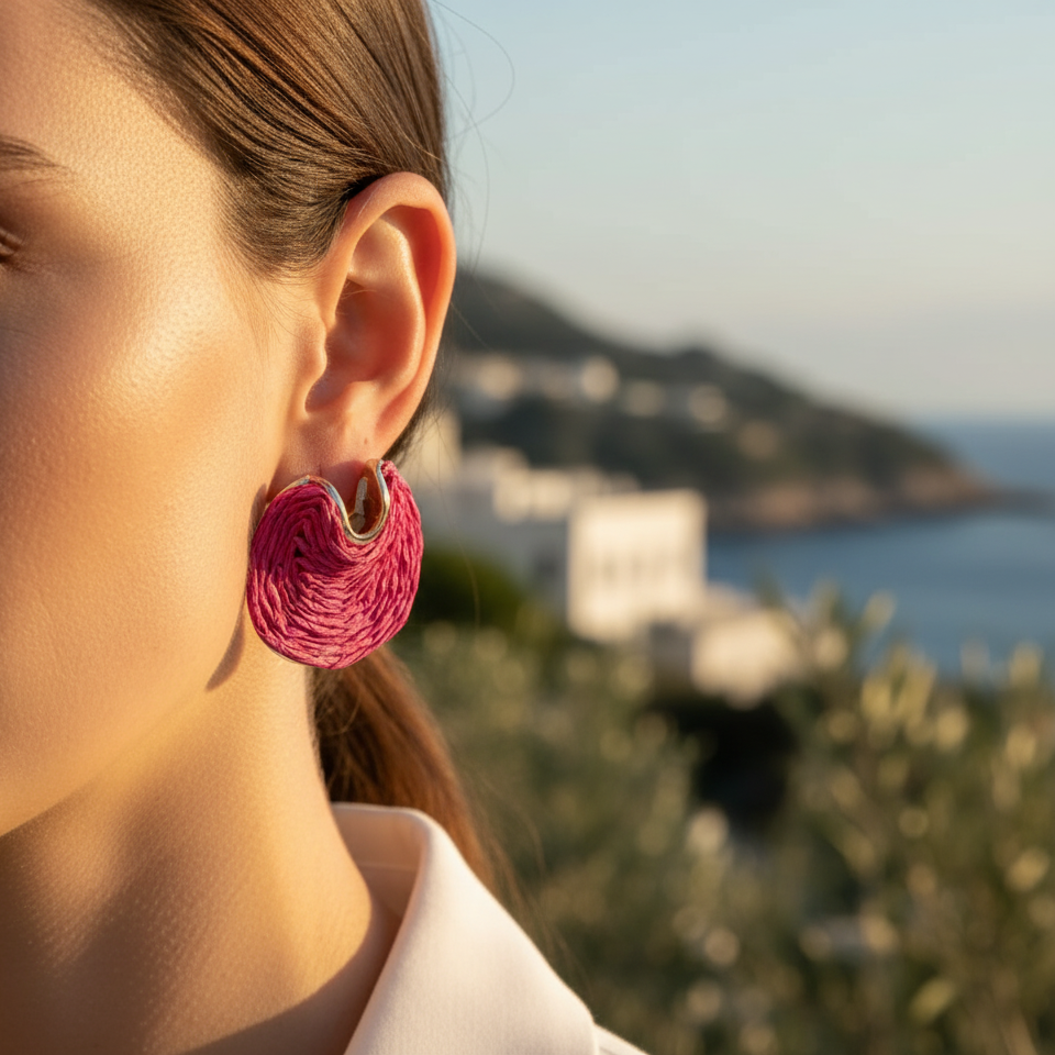 Vague Studs — sculptural wave stud earrings flat lay | THE ARCIVE