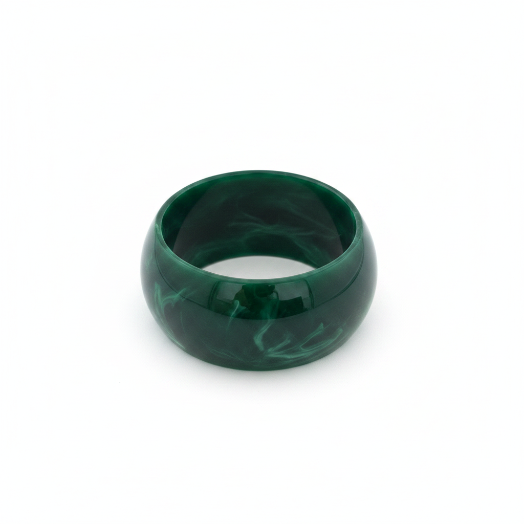 Jade Green Resin Bangle — deep emerald green cuff bracelet | THE ARCIVE