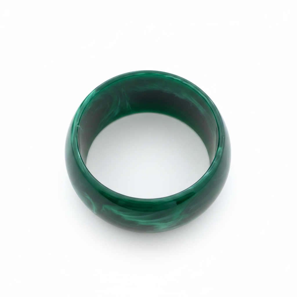 Jade Green Resin Bangle — emerald green bangle flat lay | THE ARCIVE