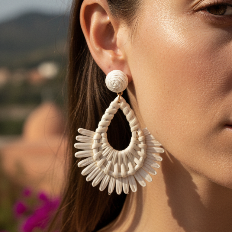 Tressé Drops — natural cord drop earrings angle | THE ARCIVE