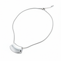Bombé Pendant Necklace — curved silver bib pendant necklace | THE ARCIVE